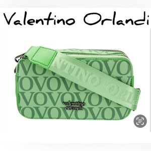 New Valentino Orlandi Green Camera Crossbody Bag